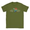 South Africa Flag Heartbeat TShirt Unisex Vintage Pure Cotton Tees Crewneck Short Sleeve T Shirts Summer Clothes
