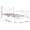 Metal Bed Frame with Headboard and Footboard White 100 x 190 cm
