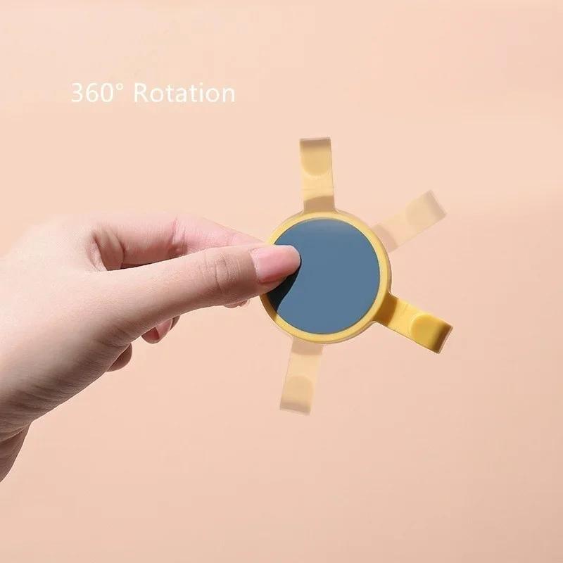 3pcs/set Nordic Style Wall Hanger Hook 360 Degree Rotatable Seamless Adhesive Spinning Hanging Hooks Bathroom Organizer