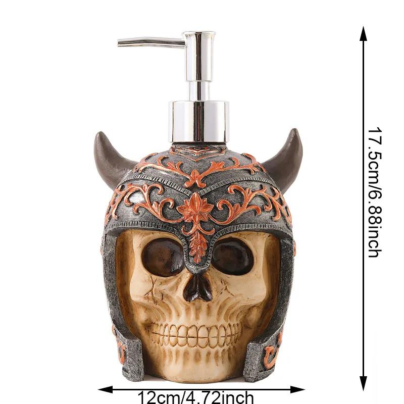 

300 мл Ретро Пустая Бутылка Диспенсер для Мыла в Виде Черепа Наполняемые Бутылки с Насосом Держатель для Лосьона Бутылки с Пенообразователем Украшение Орнамент на Хэллоуин 300ML