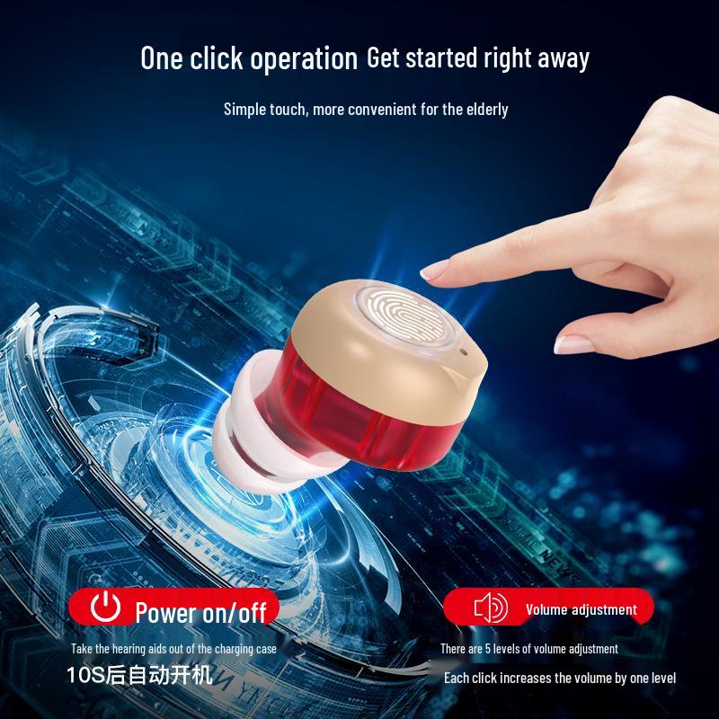 

Невидимые магнитные зарядные слуховые аппараты с усилителем звука для пожилых Black pair/black charging case