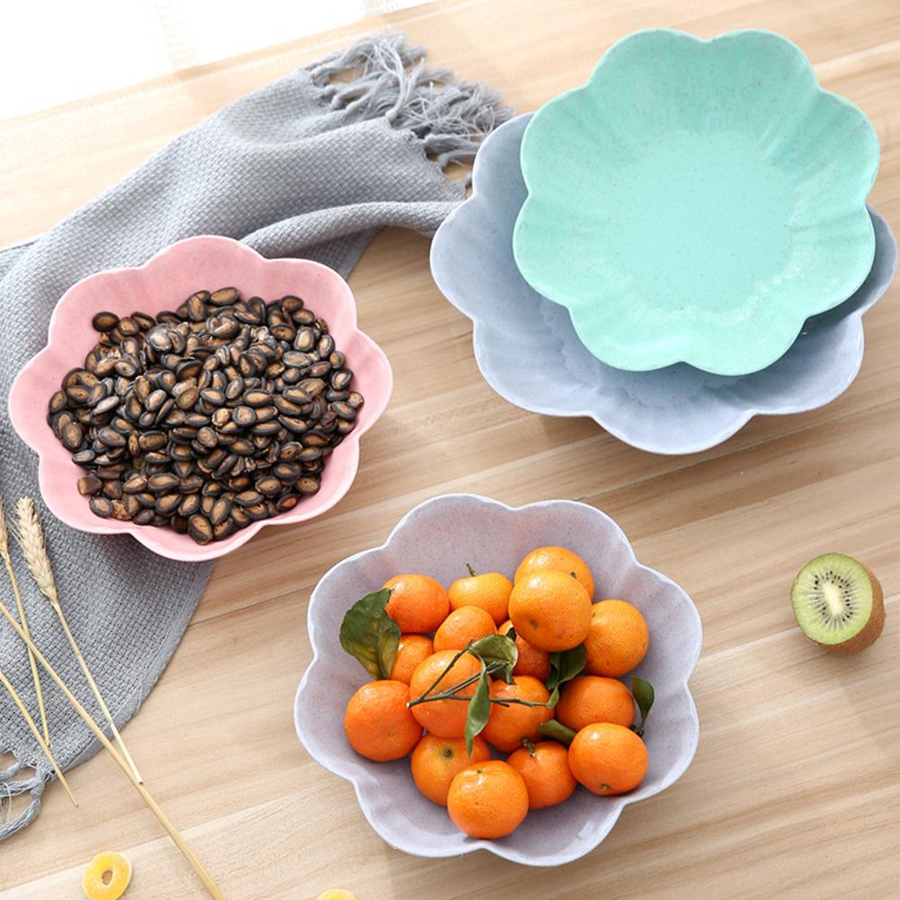 Plum Blossom Shape Fruit Plastic Plate Bowl Candy Melon Snack Nut Box Living Room Home Decoration