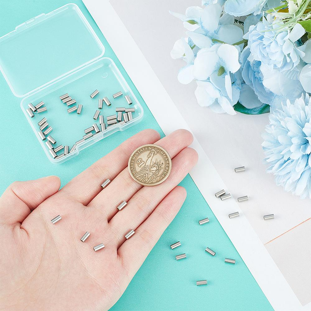 60 ks kuliček z nerezové oceli 304, barva nerezové oceli, 6x3mm, s dírkou: 2 mm