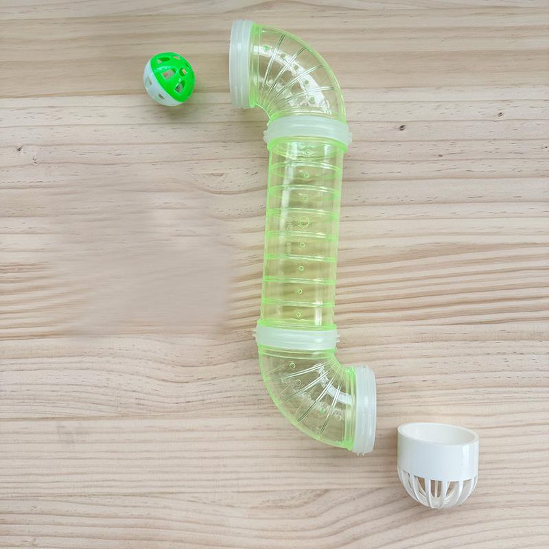 Golden Hamster Tunnel: Transparent Pipe for Crawling, Hiding, and Connecting.