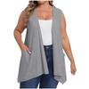 Women's Open Front Cardigans Loose Summer Sleeveless Tank Tops Loose Fit Casual Coverups Shirts With Pockets
