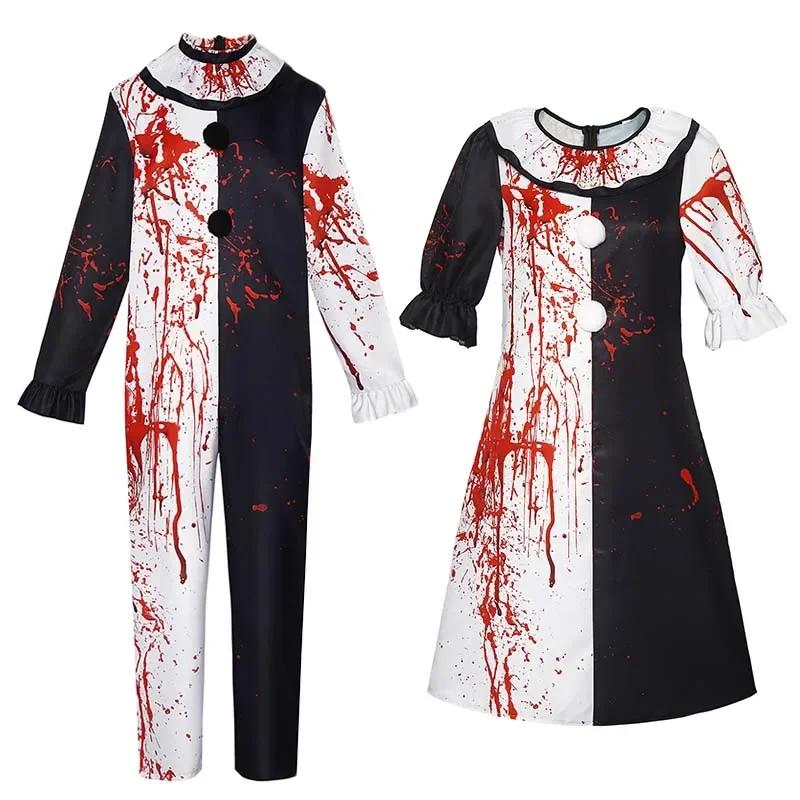 Movie Art The Clown Cosplay Costume Terrifier 2 Joker Cosplay Bloody For Men Women Party Halloween Jumpsuit