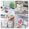 4-In-1 Fruit Vegetable Storage Container with Removable Filter Leak-Proof Airtight PP Storage Box for Washing Draining Stackable Food Organizer