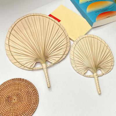 Handgefertigter Bambusfächer, einfarbig, Handfächer im chinesischen Stil, Wärmelinderung, einflügeliger Handventilator mit leichtem Holzduft zur Abkühlung im Sommer