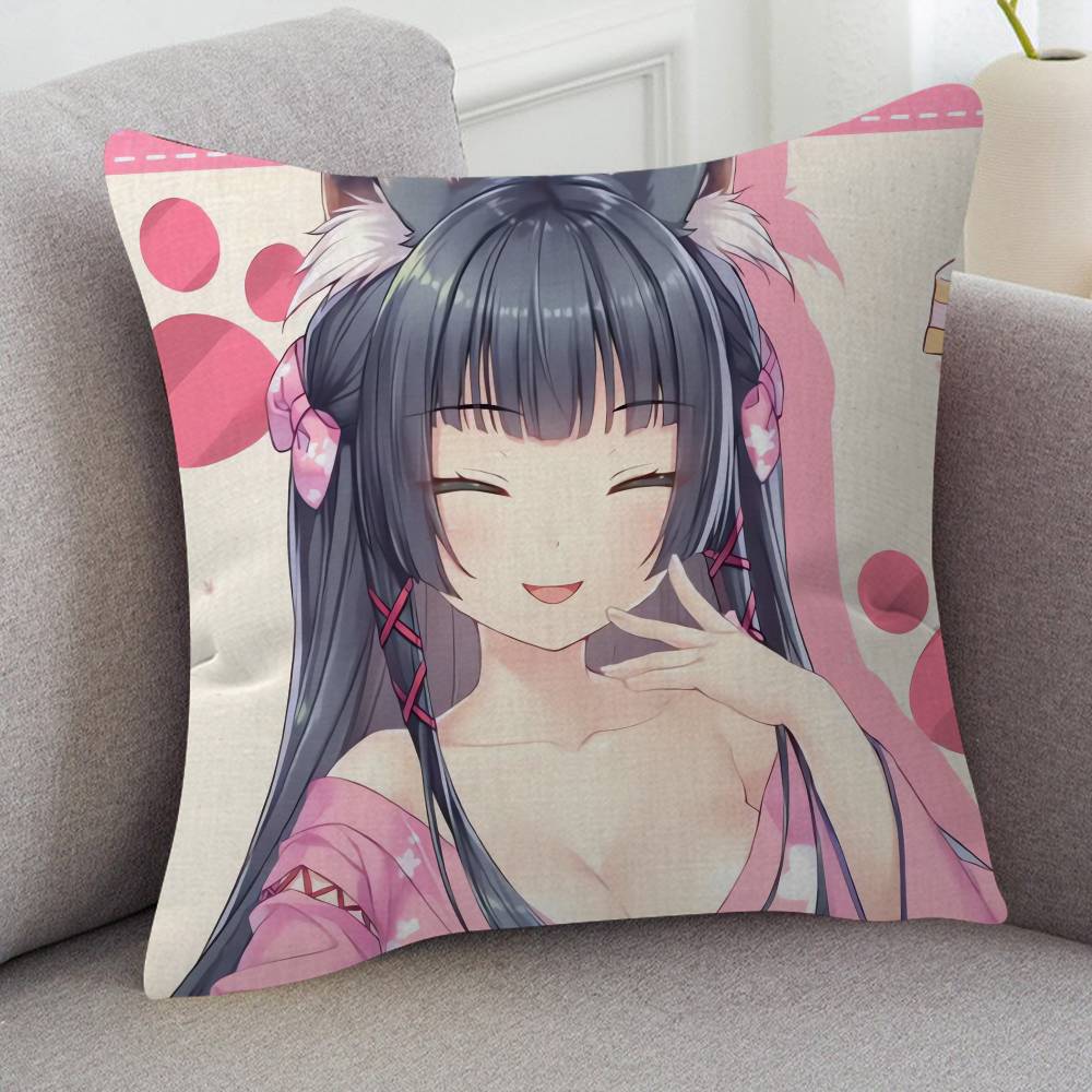 GAME Nekopara Pillow Case Soft Double Sided Print Sofa Cushion Cover Throw Pillow Covers