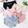 Women Underpants Lace Decor Solid Color Soft Anti-septic Soft Breathable Plus Size High Waist Menstural Period Triangle Pockets Lady Panties Briefs
