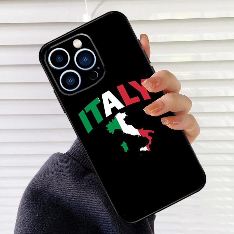 Flag Italy Case For iPhone 16 15 13 14 Pro Max 12 Mini 11 14 Pro Max X XS XR Plus Soft Cover Coque