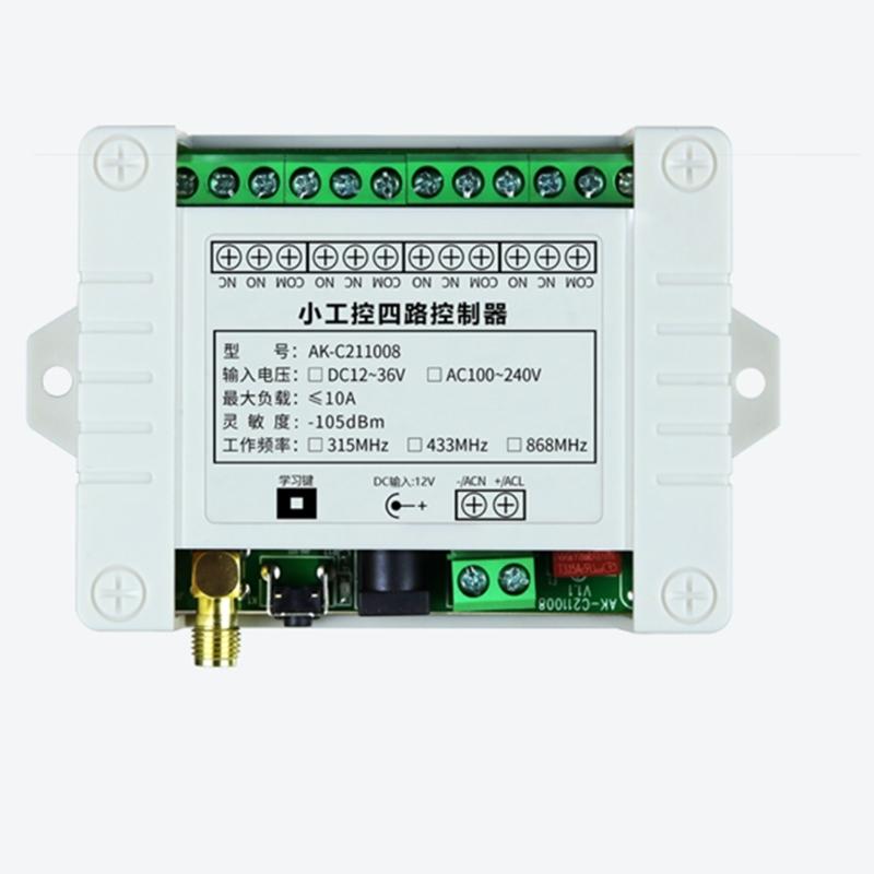 315Mhz 433Mhz DC 85V-260V Four Channel Relay Module Receiver Wireless Remote Control Switch for DC Motor DIY