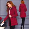 Winter Coat Women Fashion Middle Age Mother Slim Down Cotton Hooded Jacket Plus Size Casual Solid Warm Thick Outwear Parka