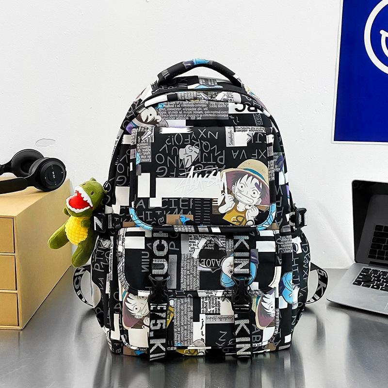Schoolbag Backpack Men's 1011 New Personalized Graffiti Middle School Student Schoolbag Japanese Trendy Brand College Student Couple Travel Backpack