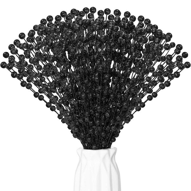 50Pc/Pack Glitter Christmas Berry Artificial Foam Flowers Christmas Tree Decor for Home Wedding Decor DIY Wreath Accessories