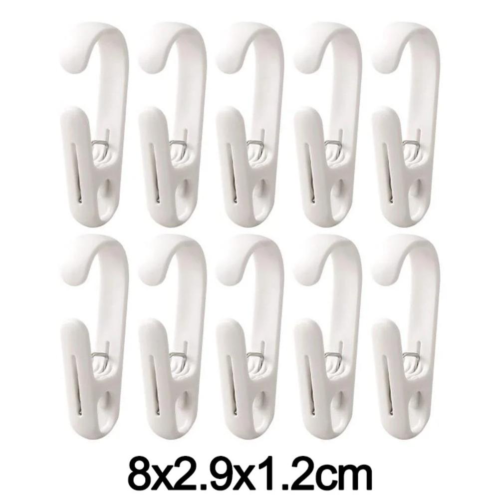 10pcs Multifunctional Laundry Hooks with Clips Hanging Closet Organizer Home Storage Hook Plastic Hangers with Clips
