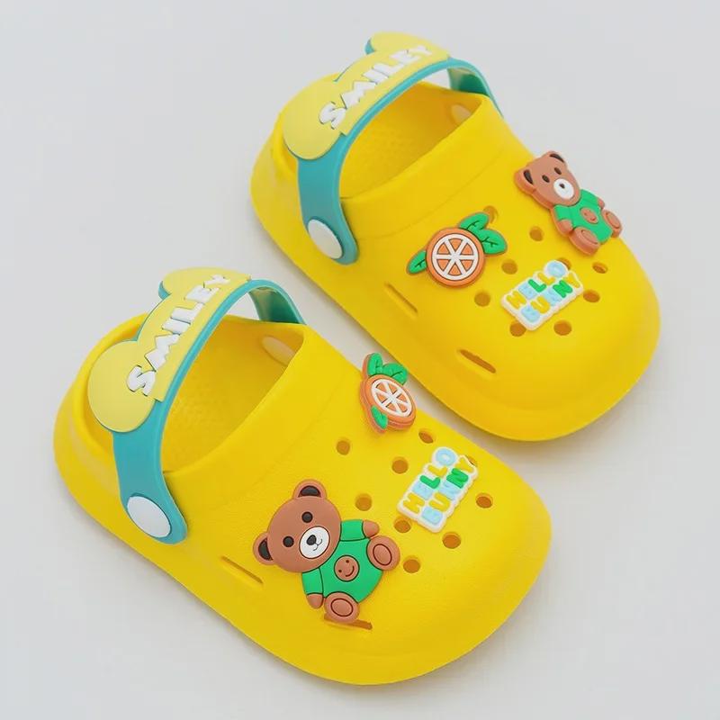 

Детские легкие нескользящие сандалии Baotou с рисунком из мультфильма — мягкая подошва для малышей и детей постарше 18/19 (12.5cm) жёлтый