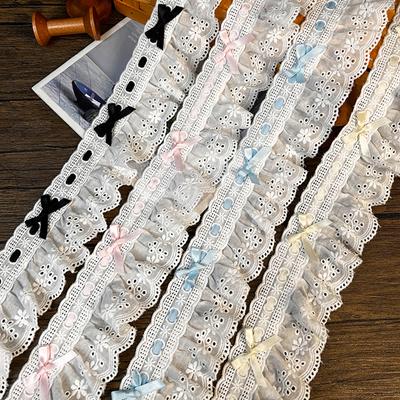 1yard Sewing Edges DIY Material Bow Lace Trim Accessories Skirt Lace Accessories Clothing Accessories 7cm Wide