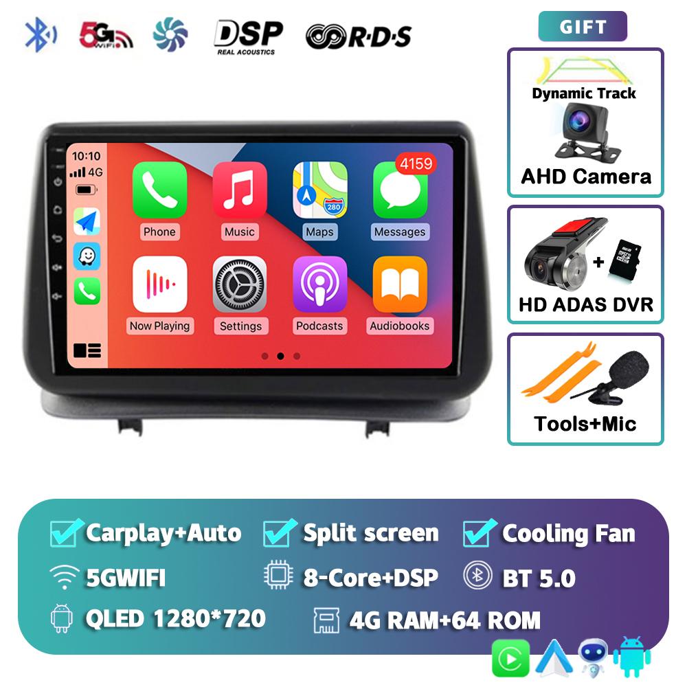 Android 14 Carplay Auto For Renault Clio 3 CLIO 3 2005 - 2014 Car Radio Multimedia Navigation GPS Player Stereo WiFi+4G BT DSP