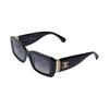 Chanel Logo Rectangle Sunglasses Unisex Sunglasses Black CH5534-C622/S8