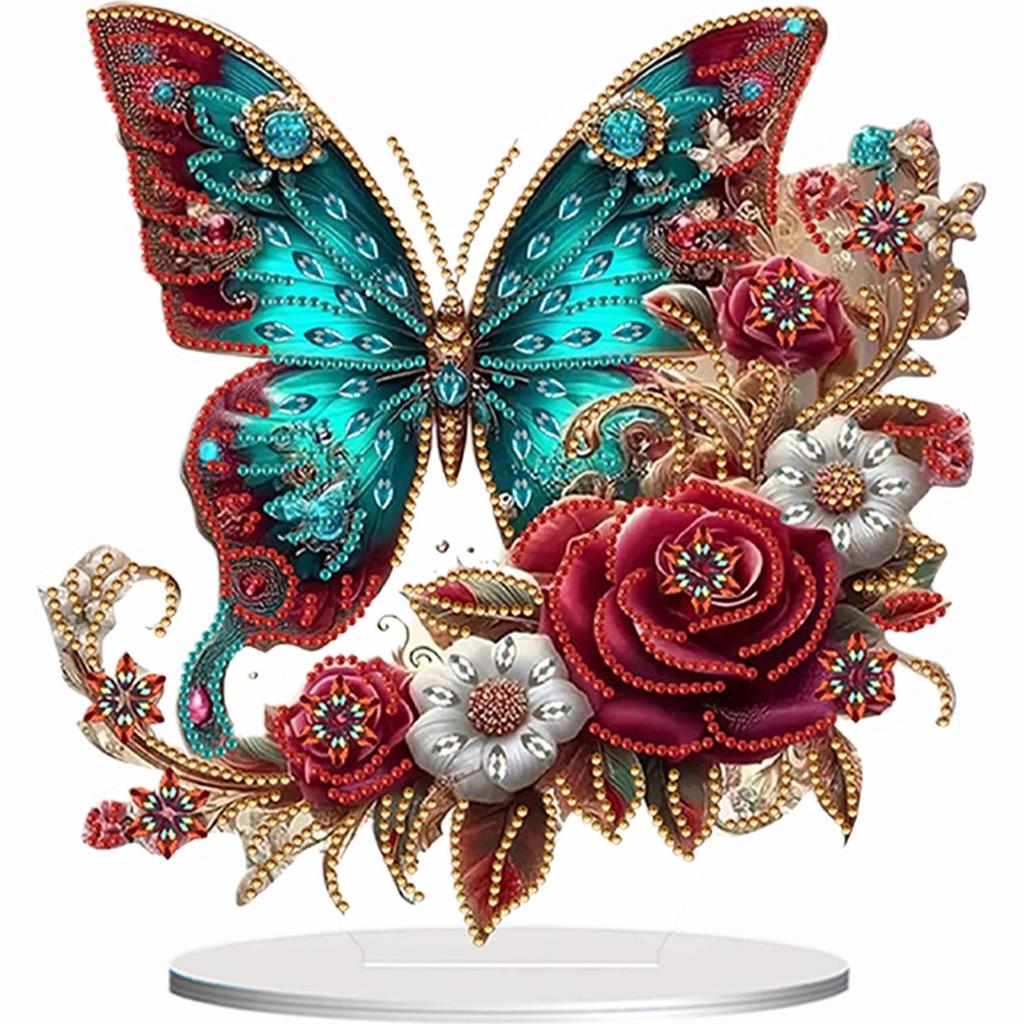 Heart and Animal DIY 2D Flat Acrylic 5D DIY Diamond Art Tabletop Decorations for Adults Beginners Home Table Decor Crafts Gift