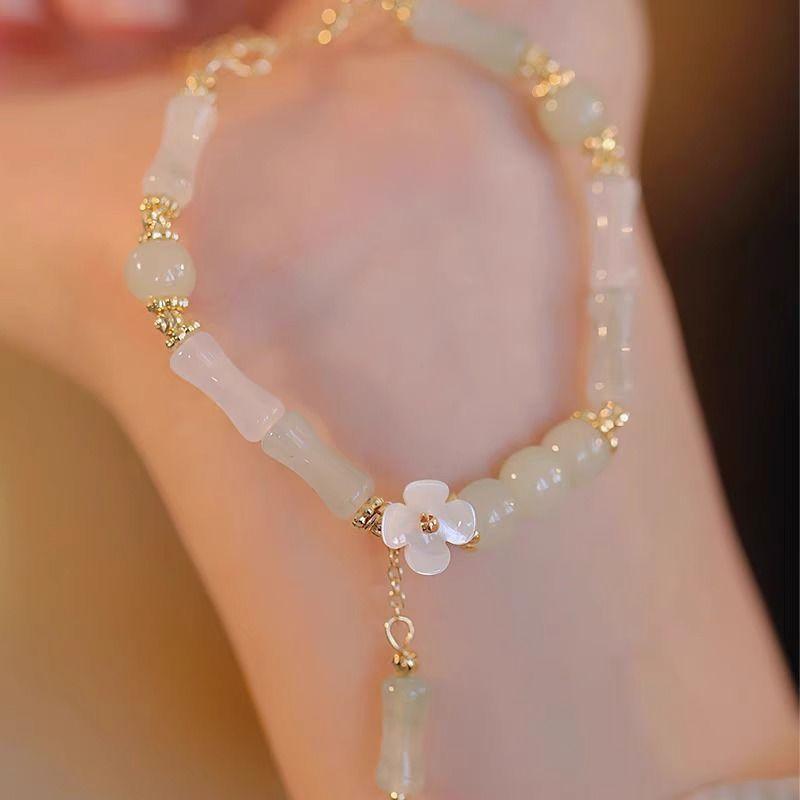 The icing on the cake~ New Chinese Style National Style Bamboo Beaded Bracelet Hand Accessory for Women to Gift to Best Friend Retro S460Bamboo Bracelet