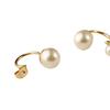 1 Pair Ear Stud Double Faux Pearl Chic Alloy Fashion Wedding Earrings for Women