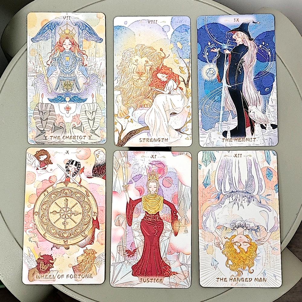 Serenity Tarot Deck 10.3*6cm 78 Pcs Warm Dreamy Anime-Style Tarot Cards Based on Rider System