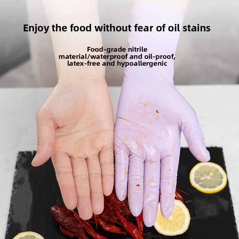 10 Pares de Luvas de Limpeza Descartáveis Impermeáveis e Resistentes a Óleo para Lavar Louça na Cozinha Especificação de Grau Alimentar