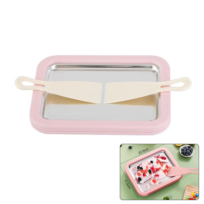 Haushalts-Eiscreme-Pfanne aus Edelstahl, Frittierte Joghurtmaschine, Flachboden-Pfanne, Frittierter Joghurt, DIY-Eiscreme, Mini-Version