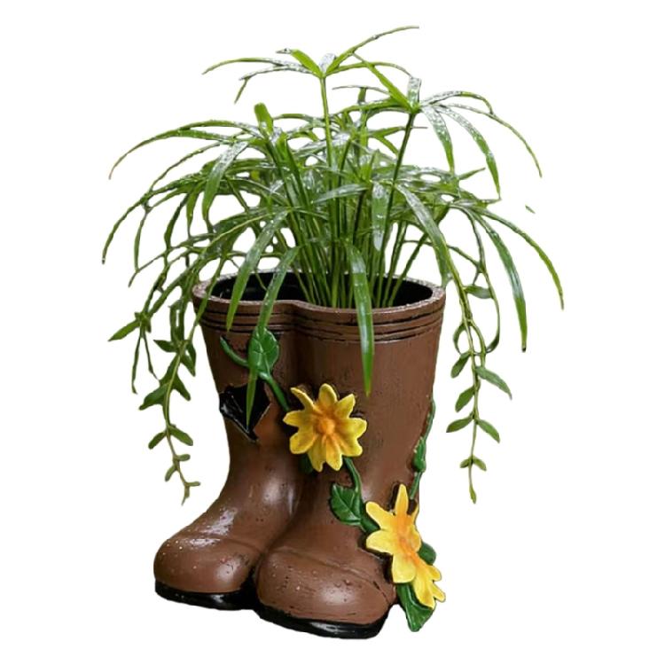 

Creative Boot Planter,Unique Boot Shape Flower Pots Decorative Plant Pot with Drainage Hole for Home Garden Decors 1