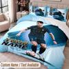 Cristiano Ronaldo Printed Bedding Set Custom Name Text 1 Duvet Cover 2 Pillowcases For Bedroom
