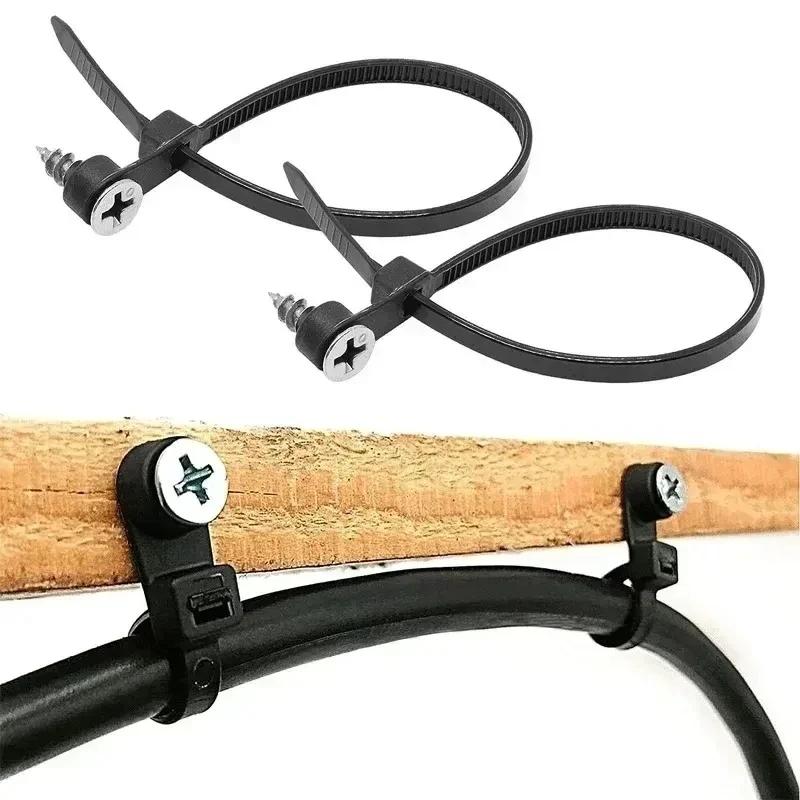 Heavy-Duty Nylon Screw Hole Cable Ties-Adjustable Self-Locking Straps for DIY & Industrial Fastening,Multipurpose Cord Organizer