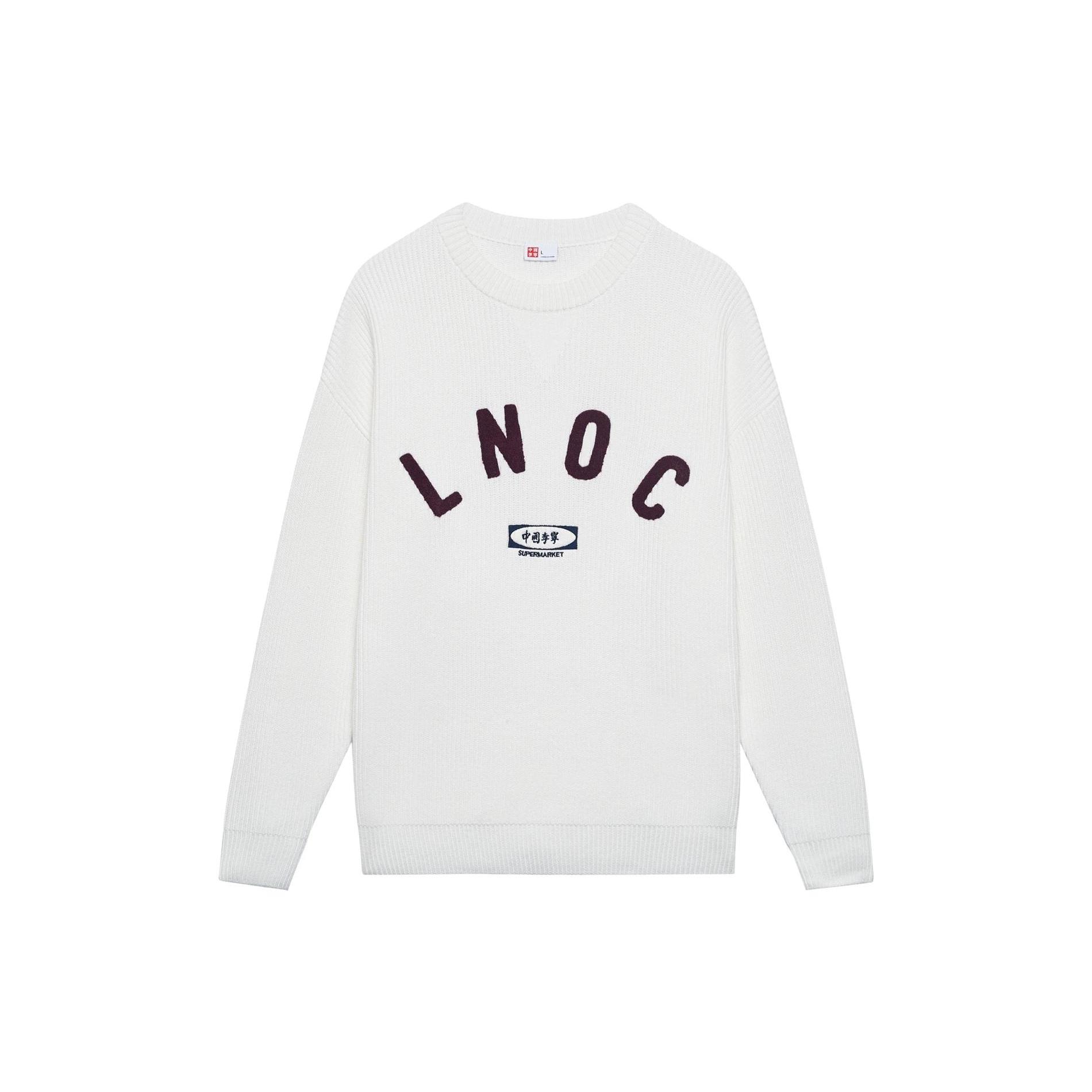 Li Ning Sweaters Unisex White Crew Neck Moderate A line AMBT039-1 XL