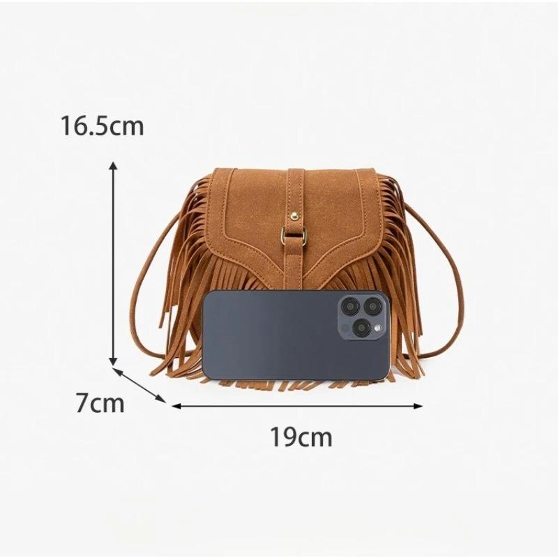 Vintage Quaste Quadratische Handtasche 2025 Böhmischer Stil Schulter Crossbody Tasche Sommer Reise Pendler Schultertasche