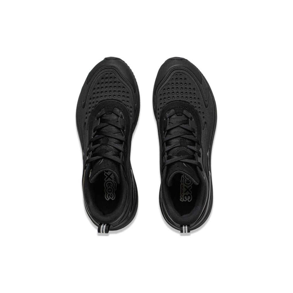 Li Ning Easy Fit Lightweight High Resilience Comfortable Shock Absorption Wear Resistant Breathable Low Top Running Shoes Men sneaker Black ARST041-1