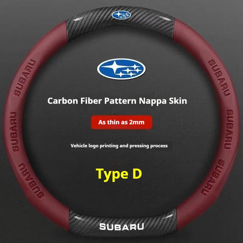 Pour Subaru Brz Wrx Xv Ascent Forester Outback Impreza Legacy Housse de Volant Ultra-fine Antidérapante en Cuir Fibre de Carbone
