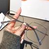 Anti Blue Light Computer Myopia Glasses Women Men Metal Frame Oversized Square Nearsighted Eyeglasses Eye Prescription 0 To -6.0
