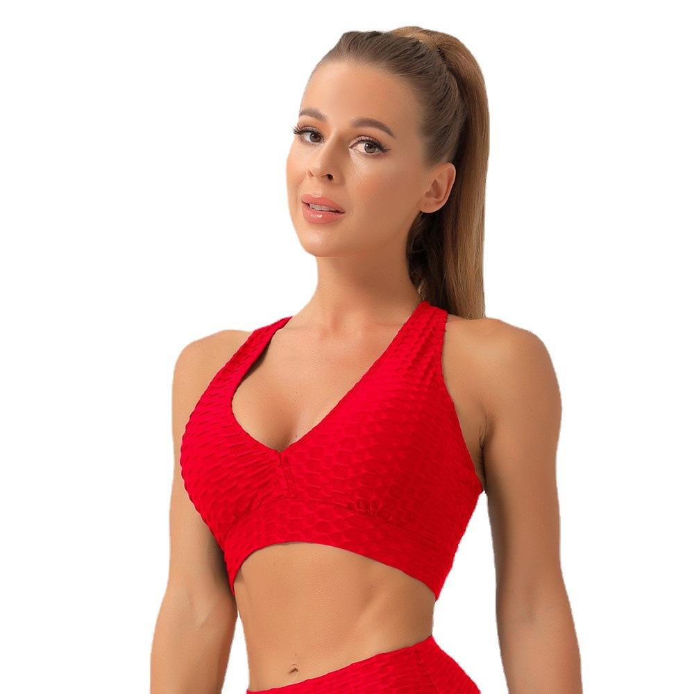 Women Yoga Sports Suit Fashion Quick-drying Sports Bra Shockproof Yoga Pants Fitness Suit