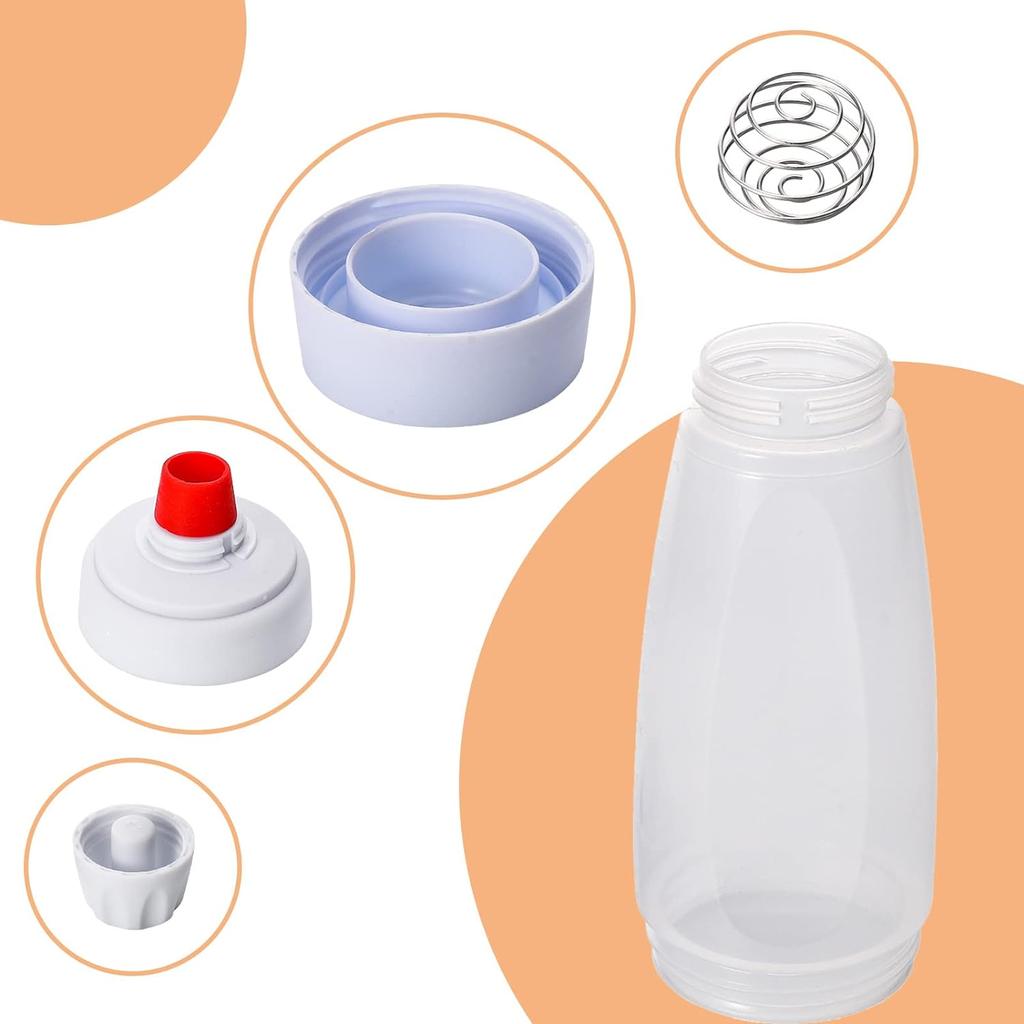 Bottiglia Cucina Creativa Bottiglia Per Pastella Pancake - Dispenser Con Sfera Miscelante, PP E Acciaio Bottiglia Impasto