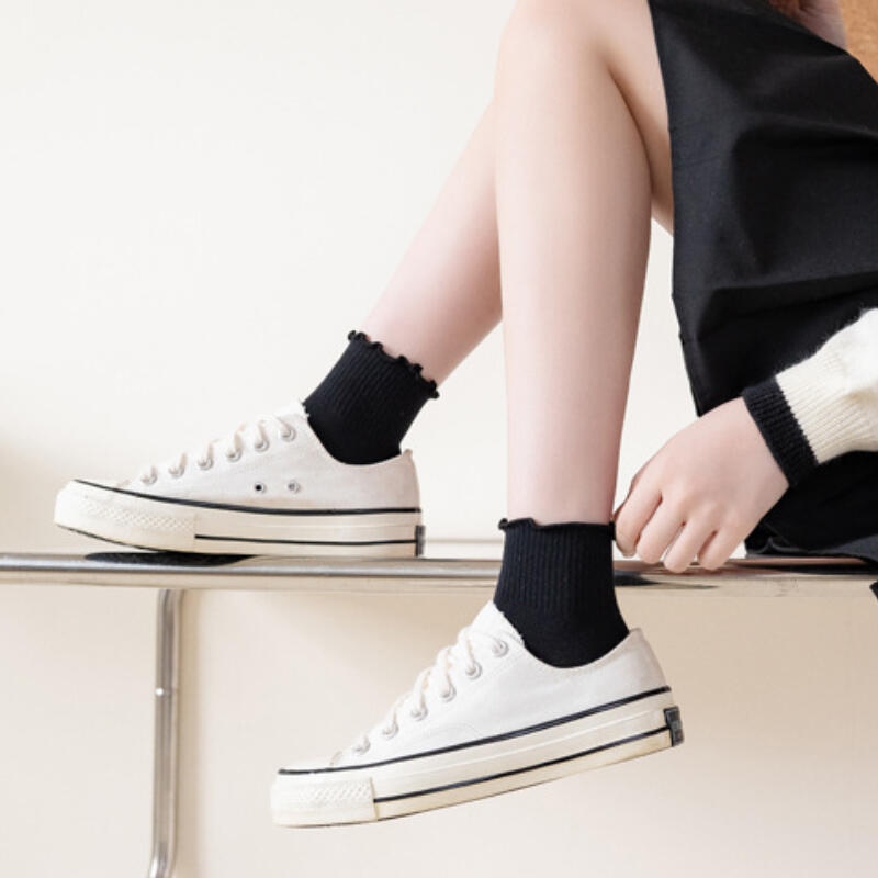 Women s Spring Fashion Frill Lace Plain Luxury Long Neck Pretty Socks Light brown