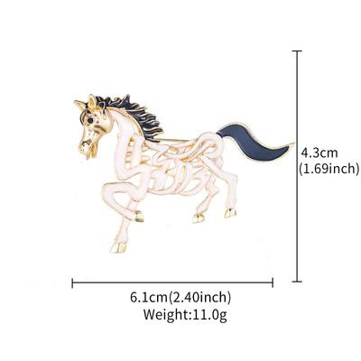1Pcs Unisex Enamel Animal Pins Luxury  Horse Brooches For Women Office Party Friend  Gifts Jewelry Accessories