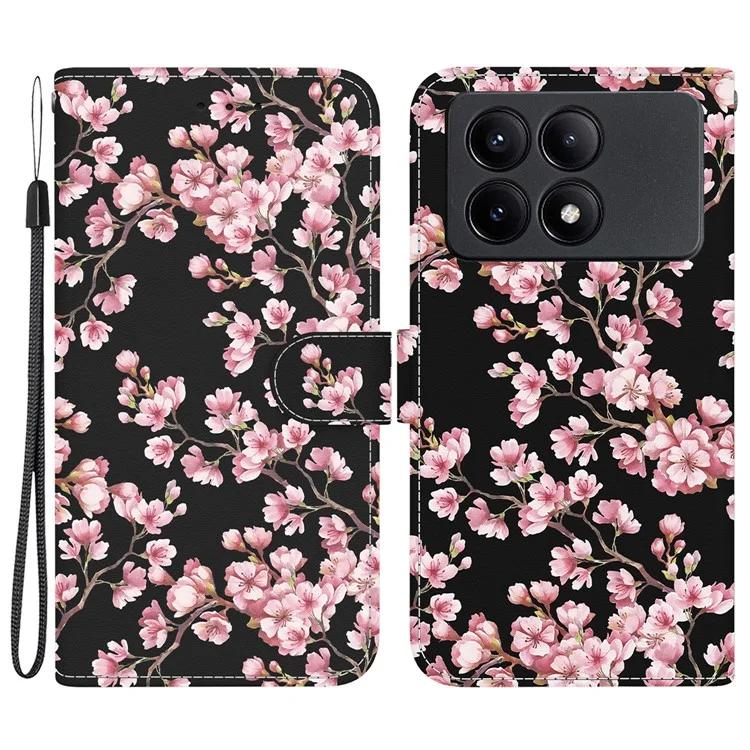 

For Xiaomi Redmi K70E 5G / Poco X6 Pro 5G Case Anti-fall Leather Pattern Printing Phone Cover