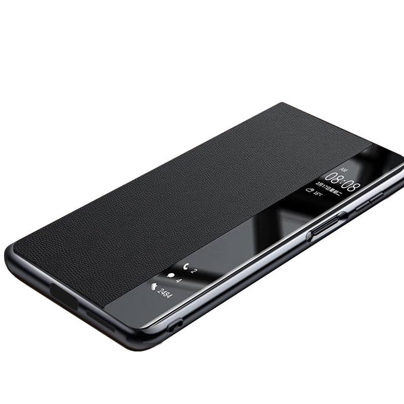 Qiali Genuine Leather Magnetic Flip Case with Smart Sleep for Huawei Pura90 Pro Max