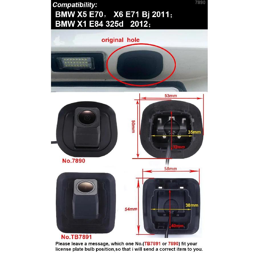 Car rear view backup camera for BMW X1 X3 X5 X6 E70 E71 E84 reverse camera original hole