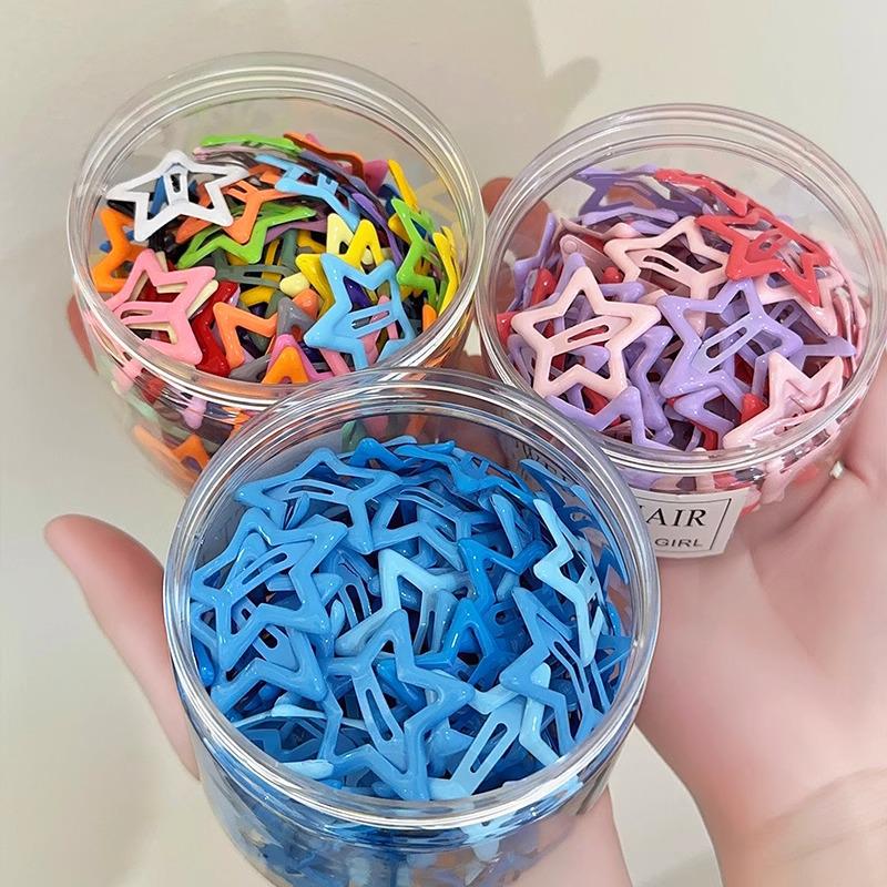 Y2K Dopamine Color Pentagram Small Hair Clip for Women & Kids - Cute Bangs & Side Hair Accessory