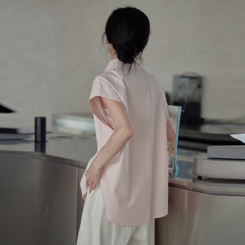 Elva' Island Women's Cotton Commuter Style Short-Sleeve Shirt