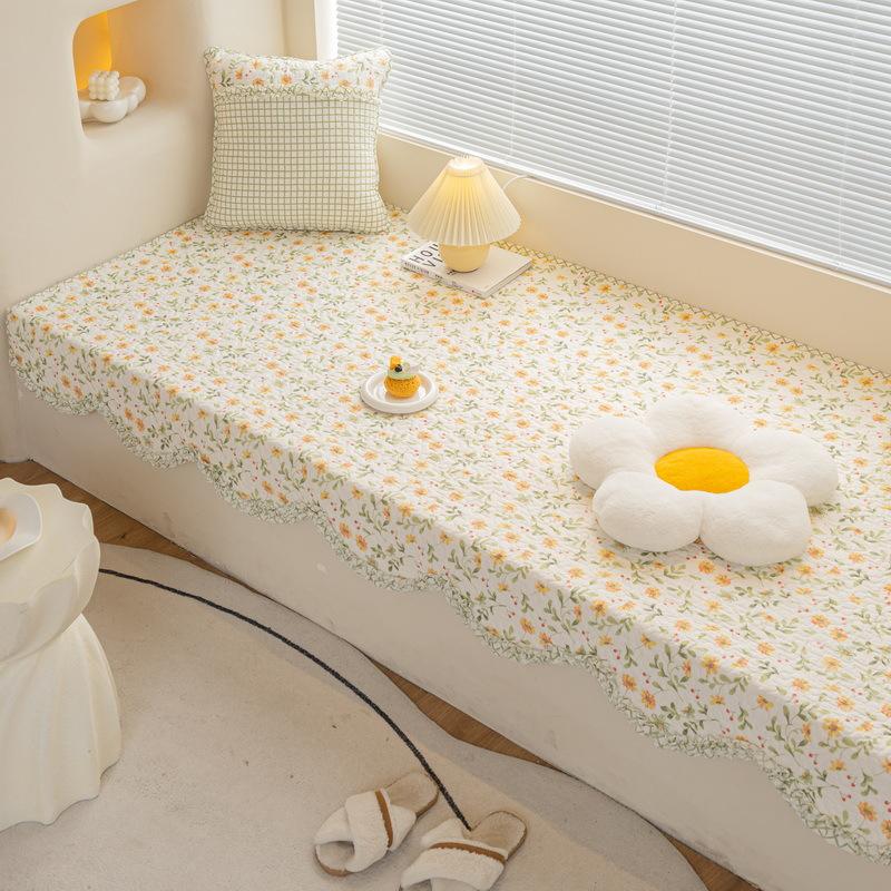 Korean Twill Pure Cotton Idyllic Four Seasons Universal Non-Slip Quilted Wooden Ear Tatami Mat Sofa Bedroom Window Cushion