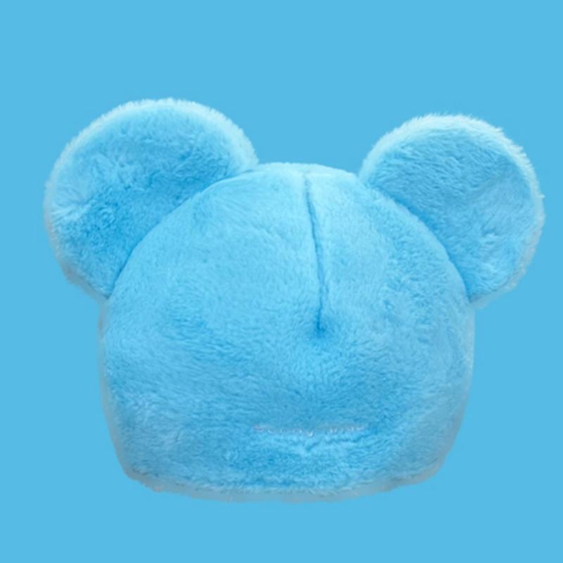 Cartoon Blue Mouse Hat Adjustable Warm Hat Unisex Fashion Cold Weather Hat for Various Ages