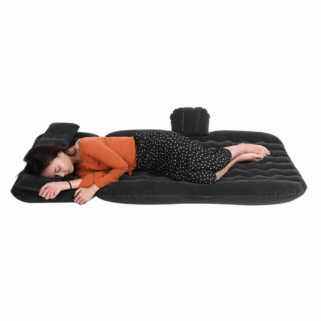 Inflatable Bed Mattress Indoor Outdoor Camping Travel Car Back Seat   Beds Cushion(Beige)